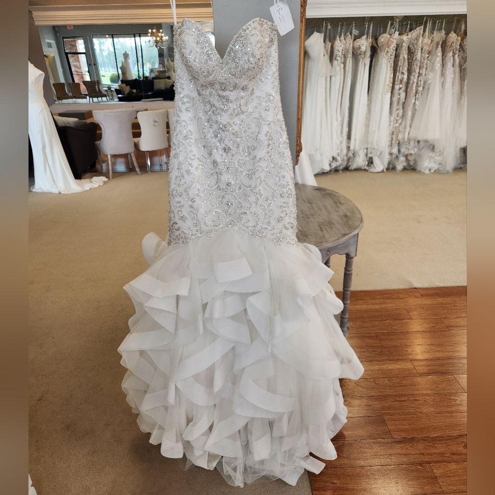 C389- Allure Couture- Elegant White Strapless Wedding Gown